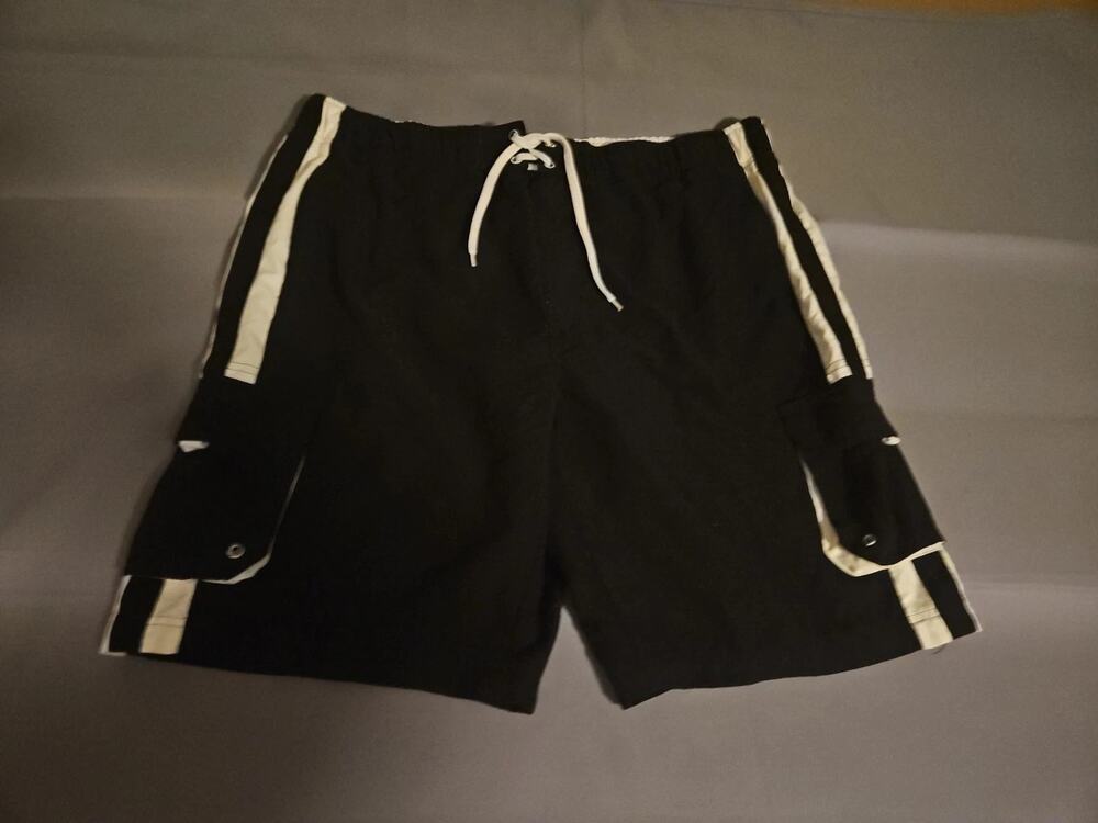 Orageous Swimming Trunks Size XL Black Tie Front Elastic Waist Fully Lined